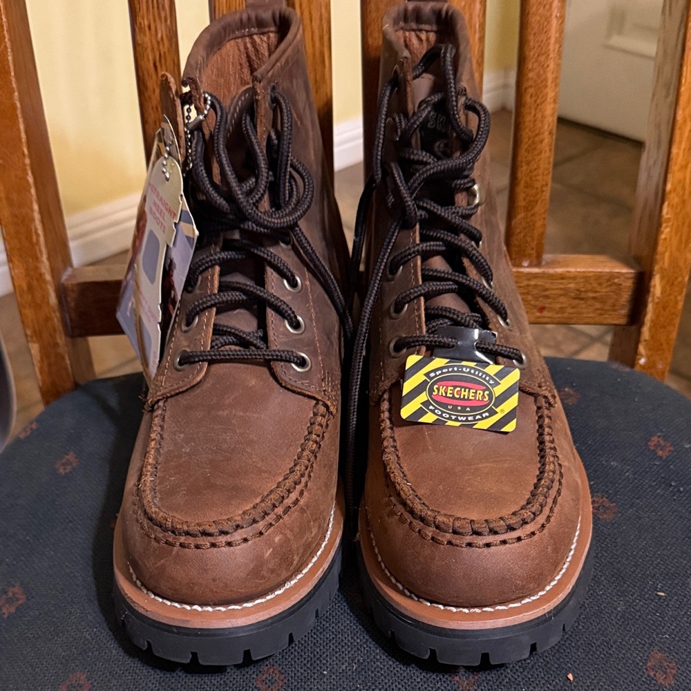 Skechers Men's Dark Brown Lace-Up Boots
